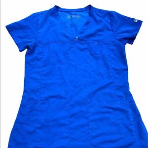 Greys Anatomy size xsmall blue nurses scrub top